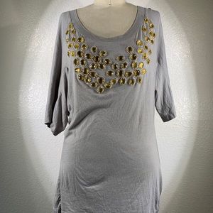 2Ten Comet Shine Bejewelled Tee NWT